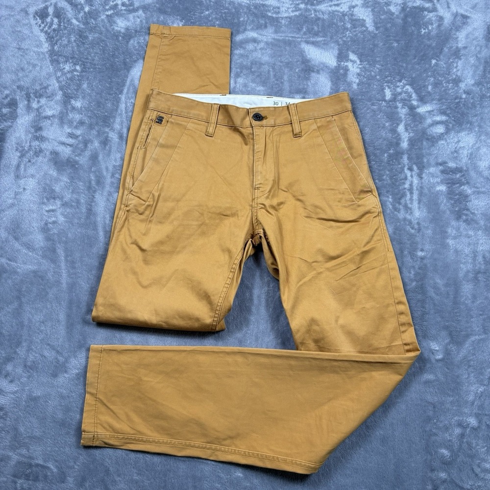 G Star Raw Trousers Mens 30x34 Tan Bronson Slim Chino Stretch Cotton